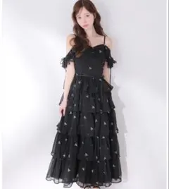 Lame chiffon ribbon slit onepiece エムミーエメ エムミーエメ Lame chiffon ribbon slit onepiece - メルカリ