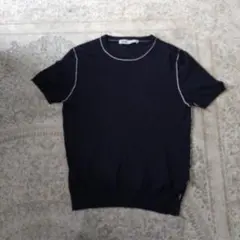 ZARA ネイビー 半袖セーター L