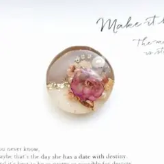 no.1735 レジン ヘアゴム ブローチ ポニーフック