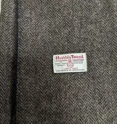 Harris Tweed ヘリンボーンウール生地　茶黒　　C
