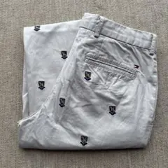 トミーヒルフィガー ストレート チノパン 総柄刺繍 ベージュ W30 L32