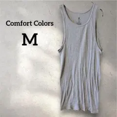 即日発送✨Comfort Colors 【M】グレー リブ　タンクトップ