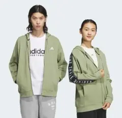 adidas フルジップパーカー オリーブグリーン