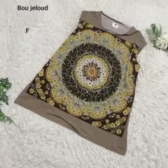 【訳あり】ブージュルード　チュニック　ミニワンピース　華やか　花柄オリエンタルF