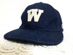 美品　Champion チャンピオン　デニムキャップ Wロゴ　フリーサイズ