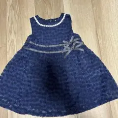 美品★Lily ivory ネイビー ワンピース 90