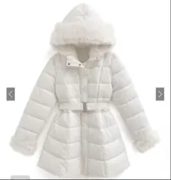 ベルト付きファーAラインダウンコート [kd79] GRL新品未使用匿名送料無料