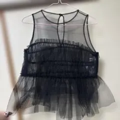 シースルー ブラック ビスチェ フリル付き