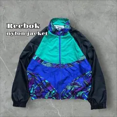 Reebok リーボック 90s ナイロンジャケット 短丈 マルチカラー 好配色