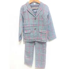 ■120 新品 男の子スーツ セットアップ フォーマル ジャケット グレーチェッ