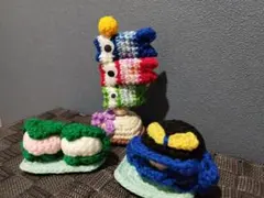 ☆かぐや☆あみぐるみ ＊鯉のぼり＊兜＊柏餅セット（4）