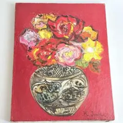 b*r様 Yoshio Kishimoto 岸本芳雄 薔薇の絵 花 油絵 - メルカリ