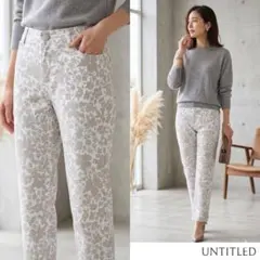 UNTITLED アンタイトル【2】チノパンツ 白 花柄 ストレッチ生地 快適のサムネイル