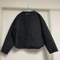 ZARAハートキルティングジャケットM ブラック
