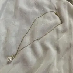 パールビーズ ゴールドチェーン ネックレス