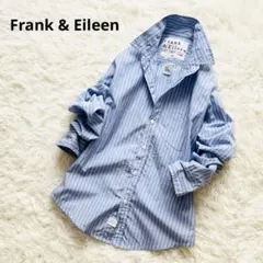フランク&アイリーン BARRY ストライプシャツ XS ブルー