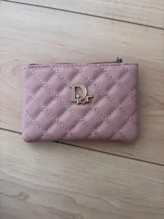 キルティング風 ピンク ポーチ 小物入れ コスメポーチ