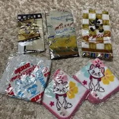 ディズニー ハンカチ・ミニタオル 6枚まとめ売り ミッキー／プルート／マリー
