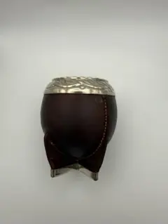 高品質マテ壺　伝統のひょうたんとレザー使用 ひょうたん、レザーとアルパカ金属製のマテ壺 マテひょうたん