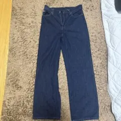 UNIQLOダークブルーデニム ワイドレッグパンツ