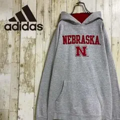 アディダス NCAA ネブラスカ大学 ビッグロゴ ビッグシルエット プルオーバー