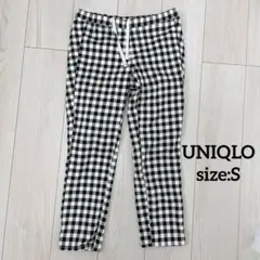 【訳あり】ユニクロ レギンスパンツ Sサイズ ギンガムチェック ブラック