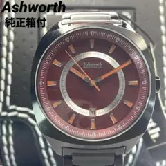 箱付 Ashworth アシュワース QZ 電池交換済 純正SSベルト 腕時計