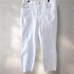 セブン7 14 ホワイトデニム ダメージ加工 カットオフ ストレッチ 白パンツ