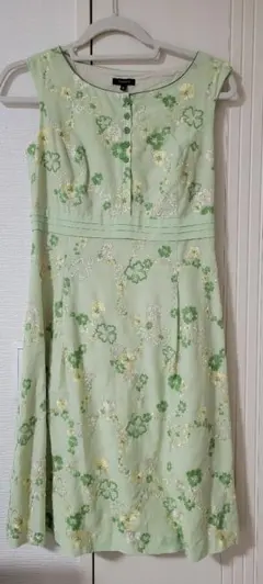 TOCCA 花柄刺繍 ノースリーブワンピース サイズ0 黄緑