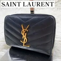 【✨極美品✨】 サンローラン カサンドラ キルティング 二つ折り財布 ブラック
