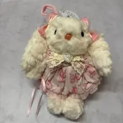 【新品】うさぎ　ぬいぐるみ　① ピンクリボン
