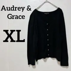 Audrey & Grace【XL】ブラックカーディガン 羽織り シンプル