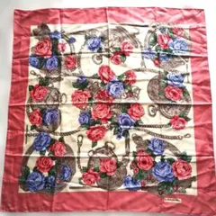 ランセル　ストール　ショール　スカーフ　85cm✕87cm　花　時計のサムネイル