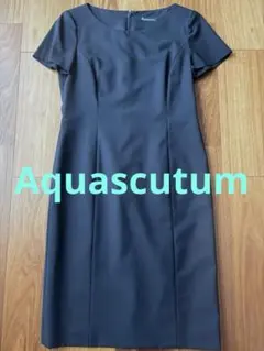 Aquascutum アクアスキュータム 半袖 ワンピース お受験 説明会 濃紺のサムネイル