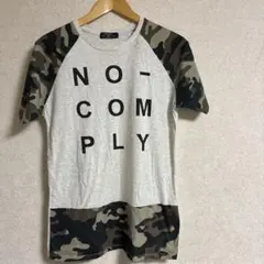 Bershka NO COMPLY迷彩ラグランTシャツ Sのサムネイル