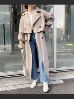 トレンチコート ジレにもショートトレンチにもなる マルチWAY ベージュ