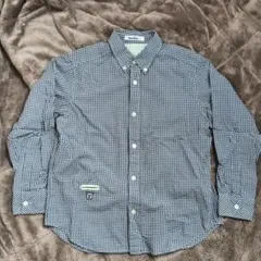 familiar 美品　白黒チェック柄 長袖シャツ 140