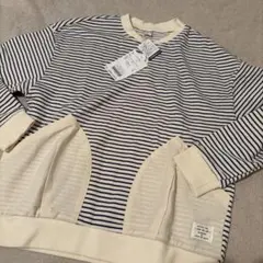 トレーナー 140サイズ 白と青のストライプ　apreslescours新品