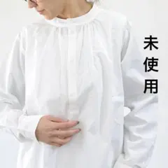 NARU(ナル) 近江晒50sブロード ヘンリーネックシャツ 652901 白のサムネイル