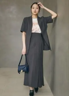 【COCO DEAL】ハイウエストプリーツデザインマーメイドスカート