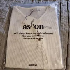 ason ロンTシャツ Vネックホワイト長袖 Sサイズ