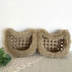 クラフトバンド　モフモフにゃんカゴ　　　　　　　　(*ΦωΦ*)（中）２個セット