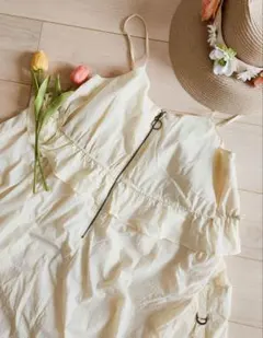 wcloset キャミワンピース　ナイロンワンピース アイボリー