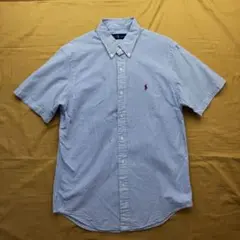 Ralph Lauren シアサッカー　半袖　シャツ　SS M ストライプ