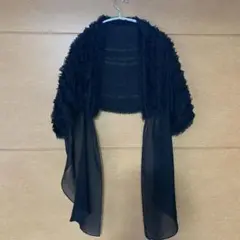 黒 フリル付き ショール