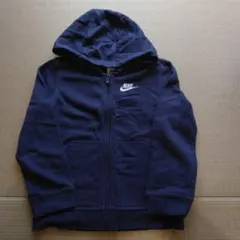 NIKE キッズ 裏起毛ジップアップパーカー ネイビー