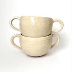 桜色のスープカップＢ⑧　2個セット　萩焼　作家もの