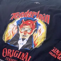 【希少品】TENDERLOIN OLD NICK 袖ロゴ プリント ロンt 希少品】TENDERLOIN OLD NICK 袖ロゴ プリント ロンt