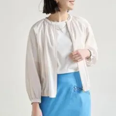 《新品》 green label relaxing ノーカラーシアーブルゾン Fのサムネイル
