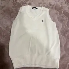 EAST BOY ホワイト Vネックスクールベスト S
